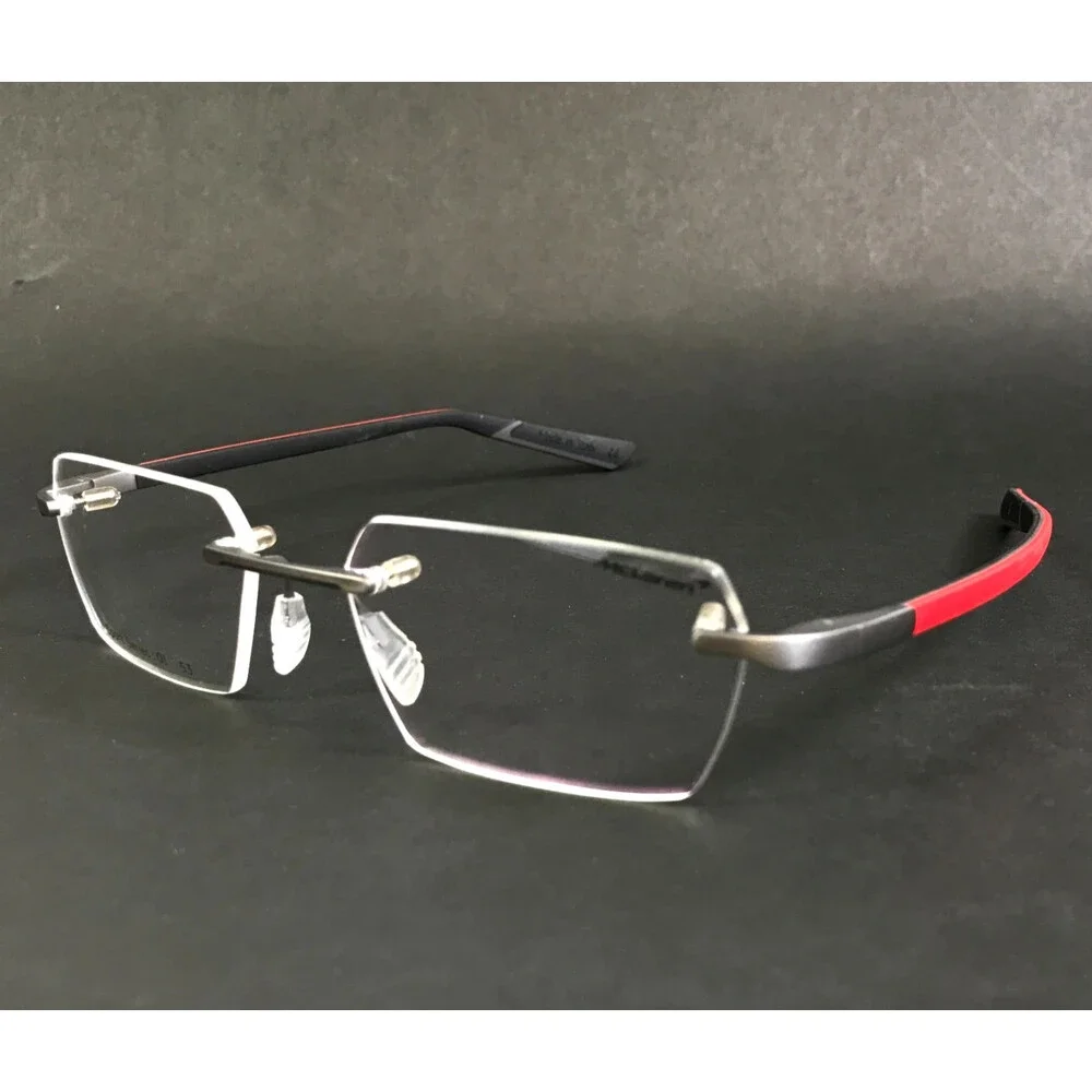 McLaren Eyeglasses Frames ML MS-85 C01 Black Red Rimless Rectangle 53-18-145